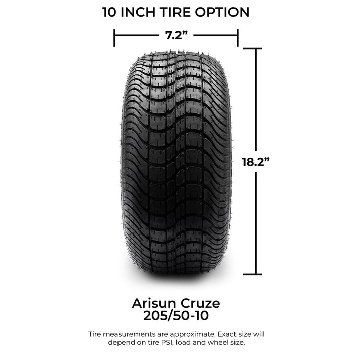 MODZ 10' Medusa Machined Black - LowPro Tire and Wheel Combo