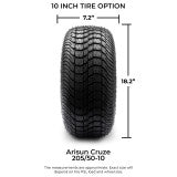 MODZ® 10" Steel D-Window Glossy Black Wheels & Street Tires Combo