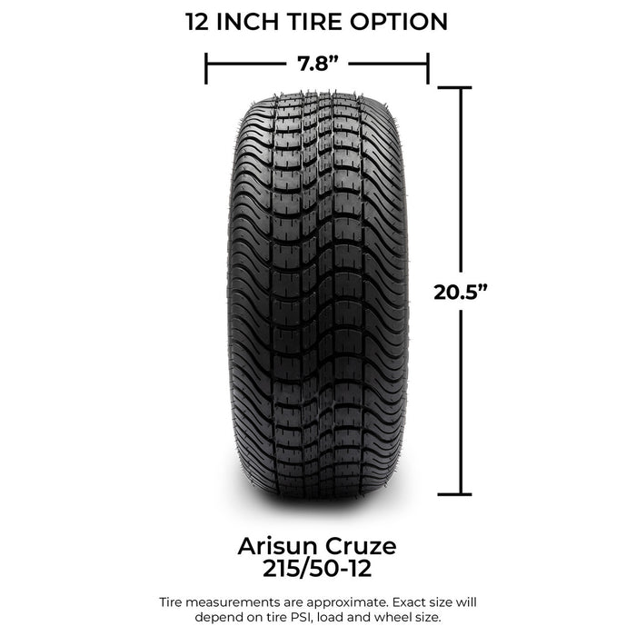 MODZ® 12" Matrix Machined Matte Black Wheels & Street Tires Combo