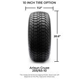 MODZ® 10" Steel D-Window Glossy Black Wheels & Street Tires Combo