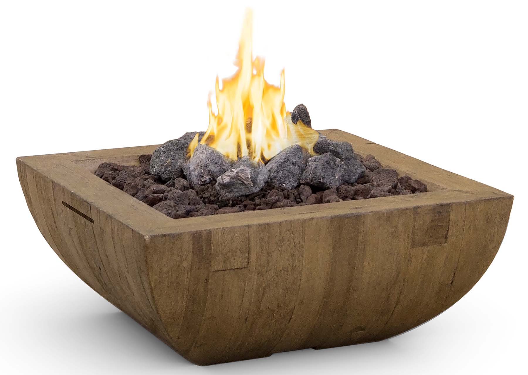 American Fyre Designs Bordeaux Square Reclaimed Wood Fire Bowl Fire Pit
