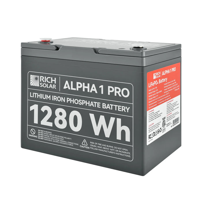 Rich Solar Alpha 1 Pro - 12V 100Ah LiFePO4 Battery