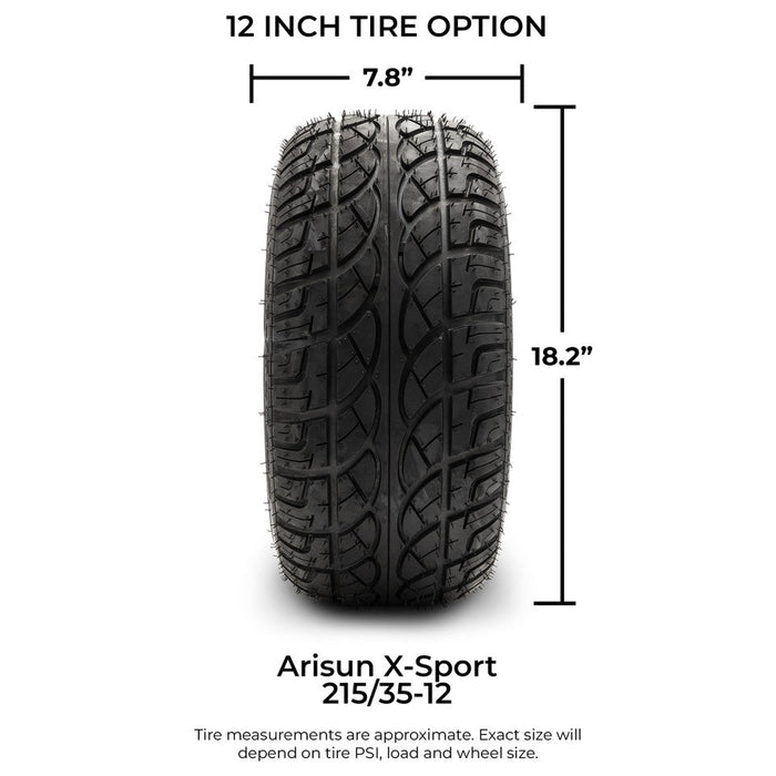 MODZ 12' Ambush Machined Black- Tire and Wheel Combo