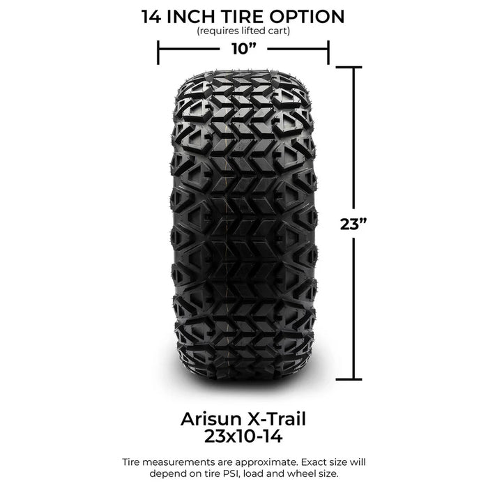 MODZ 14" Chaos Chrome - Lifted Tires and Wheels Combo