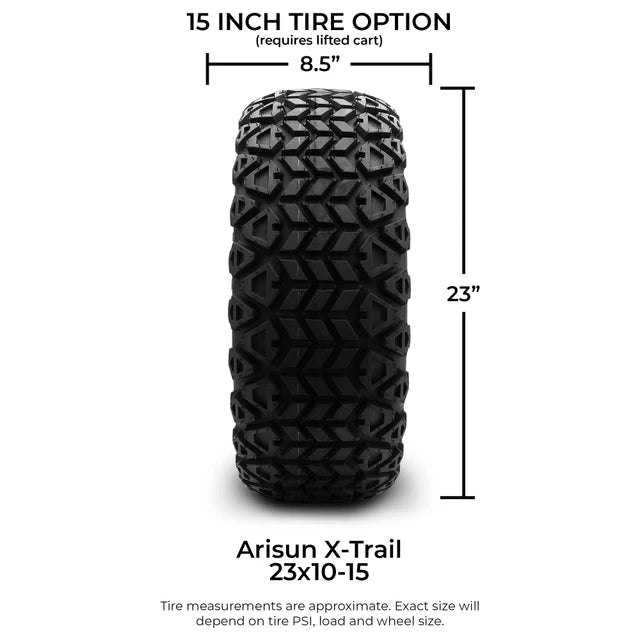 MODZ 15" Assault Glossy Black with Ball Mill Wheels & Off-Road Tires Combo