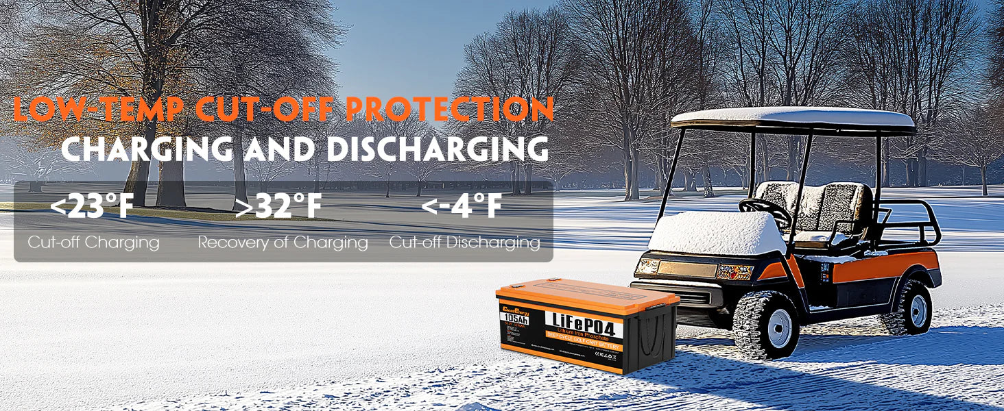 Cloudenergy 48V(51.2V) 105Ah Lithium Golf Cart Battery With 20A Charger