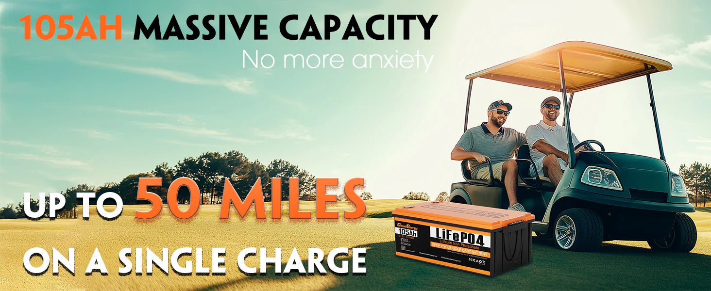 Cloudenergy 48V(51.2V) 105Ah Lithium Golf Cart Battery With 20A Charger