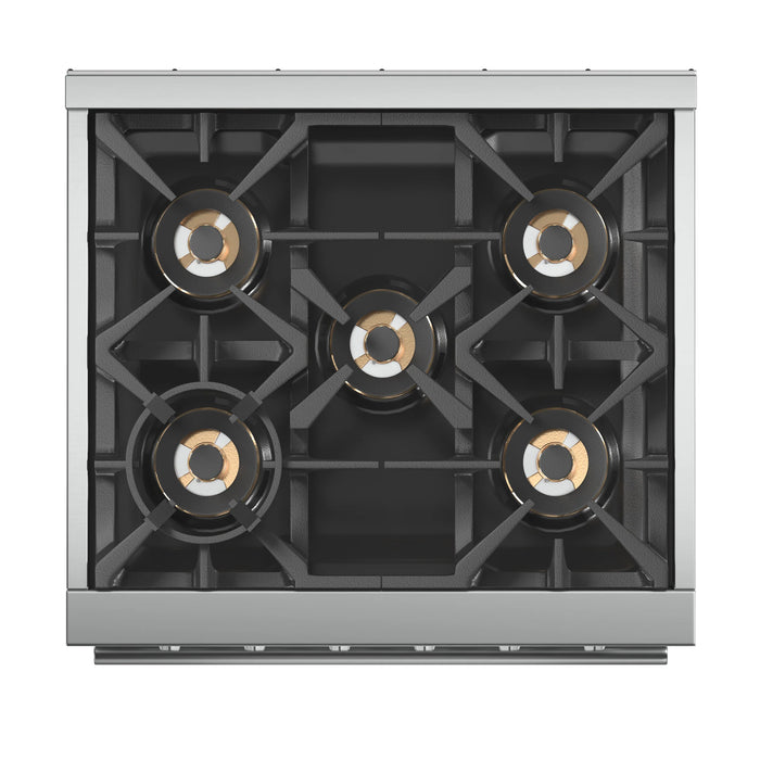 Forno Capriasca 30″ Freestanding Gas Range with 5 Burners - Stainless Steel and Colored Door Options (FFSGS6260-30)