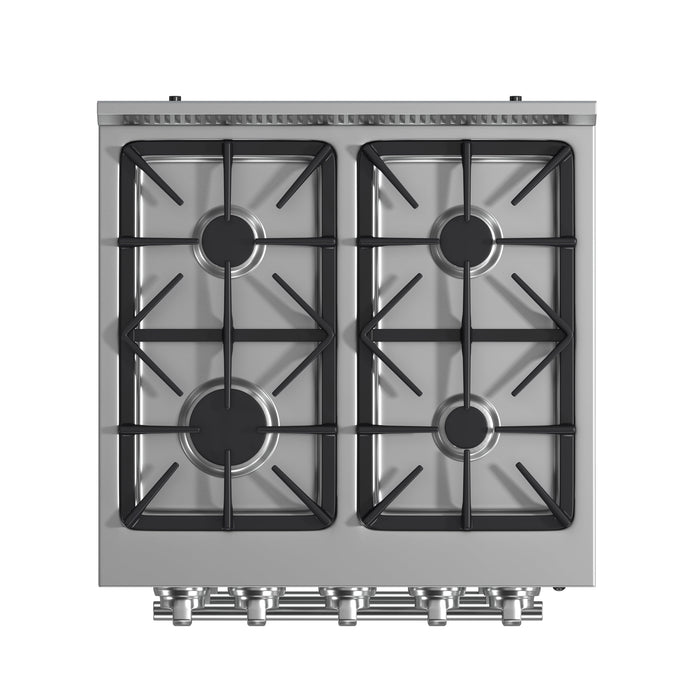 Forno Breno 24" 2.3 cu. ft. Freestanding Gas Range with 4 Sealed Burners in Stainless Steel (FFSGS6272-24)