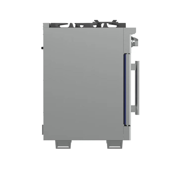 Forno Capriasca 30" 4.32 cu. ft. French Door Gas Range with 5 Brass Burners, Air Fryer Kit, Rotisserie Kit, Wok Support & Griddle in Stainless Steel, White or Black (FFSGS6460-30)