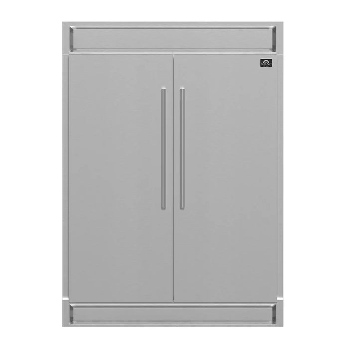Forno Maderno 60" 27.2 cu. ft. Convertible Refrigerator and Freezer with Grill Trim Kit in Stainless Steel, Black or White with Antique Brass Handles (FFFFD1722-60SG)