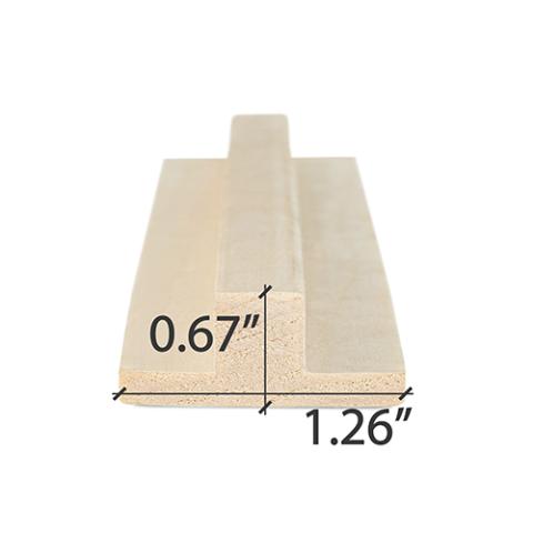 Prosaunas Aspen 1x2 (17mm x 32mm) T-Moulding Sauna Wood, T-Moulding