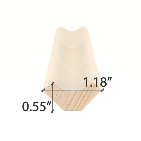 Prosaunas Aspen 1x2 (14mm x 30mm) Inside Corner Trim SI Sauna Wood
