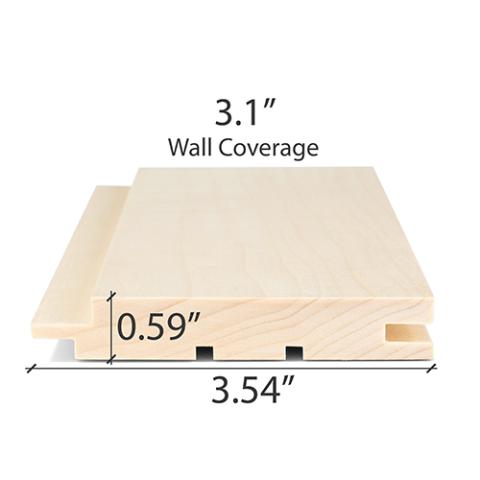 Prosaunas Aspen 1x4 (15mm x 90mm) T&G STS4 Sauna Wood