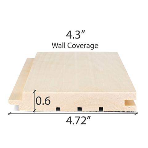 Prosaunas Aspen 1x5 (15mm x 120mm) T&G STS4 Sauna Wood