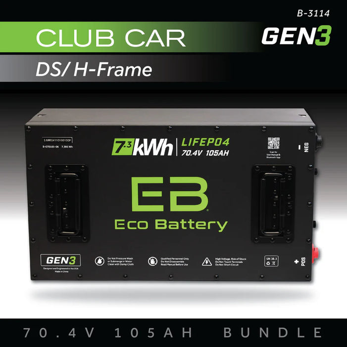 Eco Battery GEN3 70V 105Ah Battery Bundle - Club Card DS (H-Frame)
