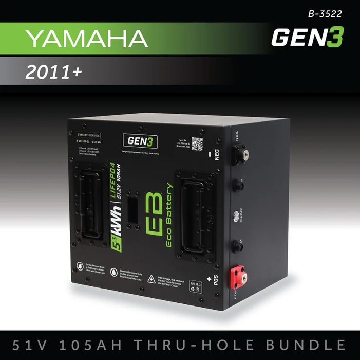 Eco Battery GEN3 51V 105Ah "Thru-Hole" Battery Bundle - Yamaha Drive 1 & 2 / 2011+