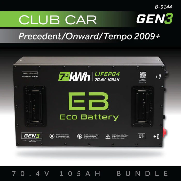 Eco Battery GEN3 70V 105Ah Battery Bundle - Club Car Precedent / Onward / Tempo / 2009+