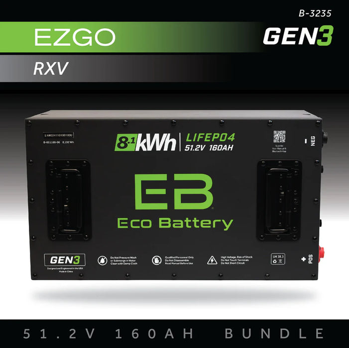 Eco Battery GEN3 51V 160Ah Battery Bundle - EZGO RXV
