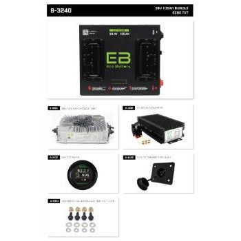 Eco Battery 38V 105Ah Lithium Bundle Kit with Charger & Optional 12V Converter