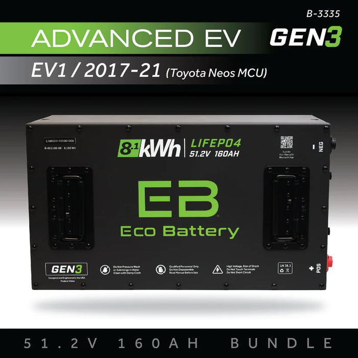 Eco Battery GEN3 51V 160Ah Battery Bundle - Advanced EV EV1 /2017-2021 (Toyota Neos MCU)