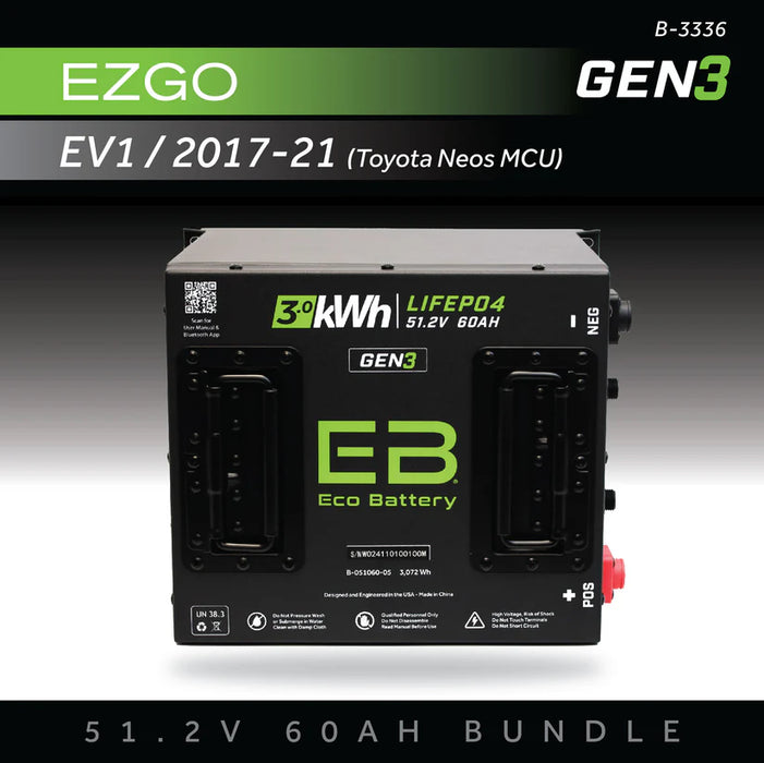 Eco Battery GEN3 51V 60Ah Battery Bundle - Advanced EV EV1 / 2017-2021 (Toyota Neos MCU)