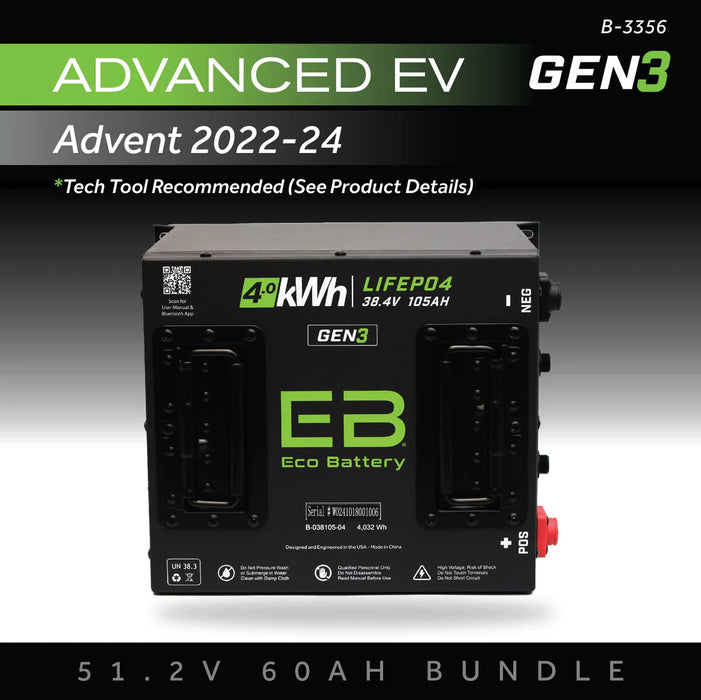 Eco Battery GEN3 51V 60Ah Battery Bundle - Advanced EV Advent 2022-2024