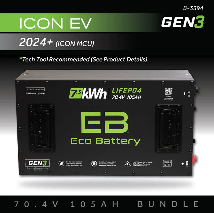 Eco Battery GEN3 70V 105Ah Battery Bundle - ICON EV / 2024+ (ICON MCU)
