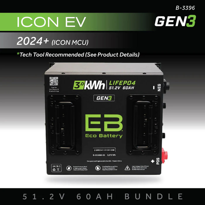Eco Battery GEN3 51V 60Ah Battery Bundle - ICON EV / 2024+ (ICON MCU)