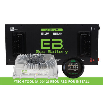 Eco Battery 51V 105Ah "Skinny" Lithium Bundle Kit with Charger & Converter