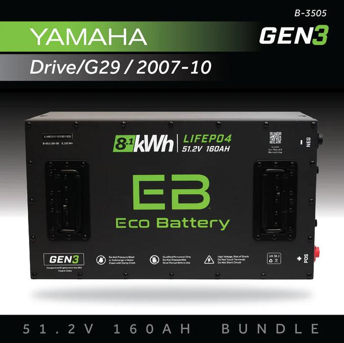 Eco Battery GEN3 51V 160Ah Battery Bundle - Yamaha Drive / G29 / 2007-2010