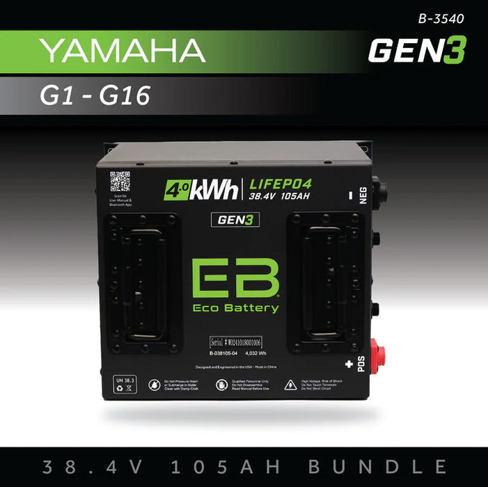 Eco Battery GEN3 38V 105Ah "Cube" Battery Bundle - Yamaha G1-G16