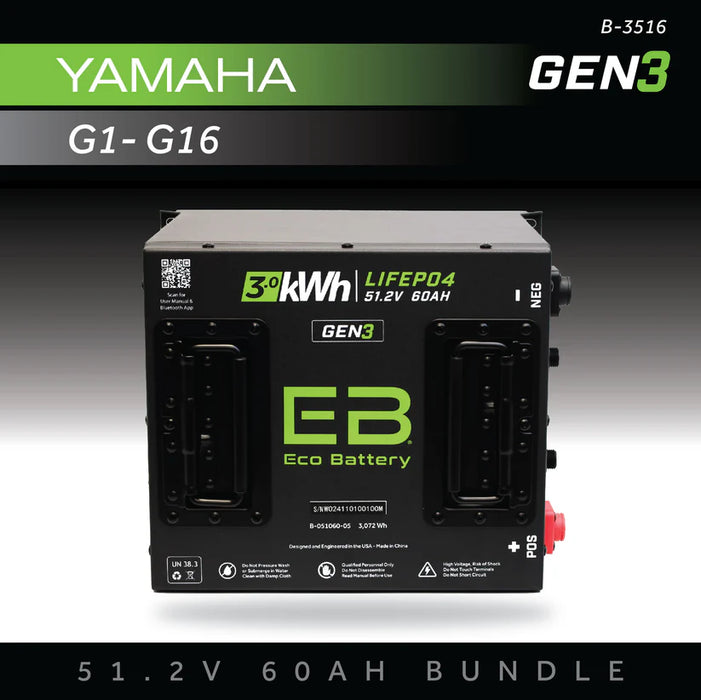 Eco Battery GEN3 51V 60Ah Battery Bundle - Yamaha G1-G16