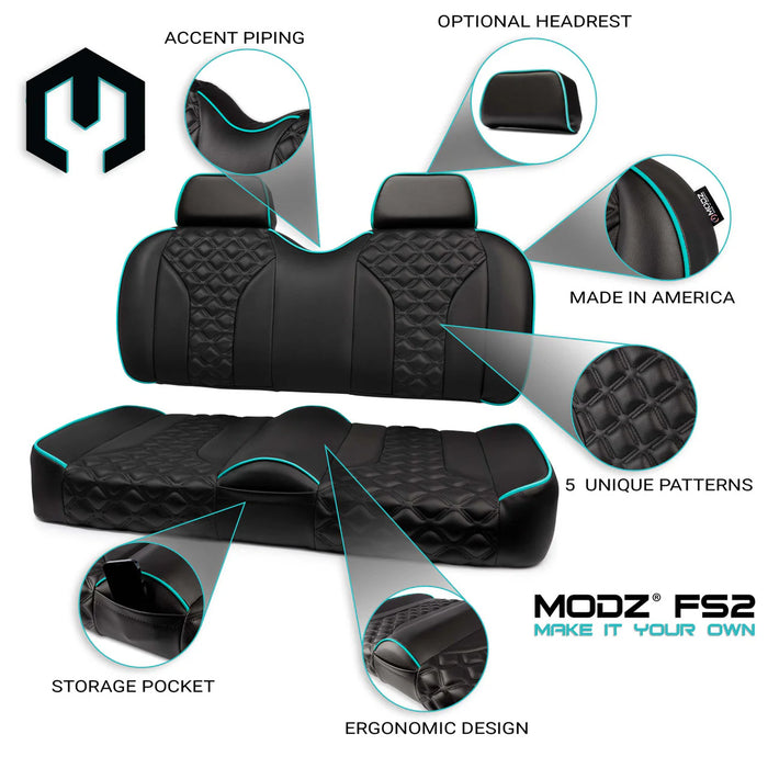 MODZ® FS2 Custom Front Seat YAMAHA - Black Base with Pattern & Accent Color Options