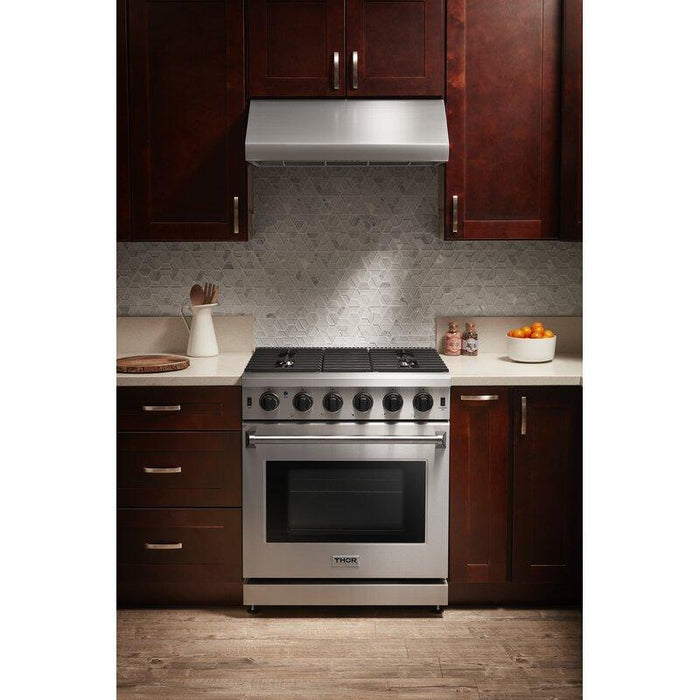 Thor Kitchen 30 in. 4.55 cu. ft. Professional Natural Gas / Propane Gas Range in Stainless Steel, LRG3001U & LRG3001ULP