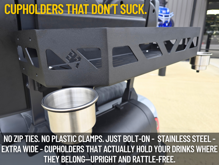Dual Stainless Cupholders (BA CartRack™ Attachment)