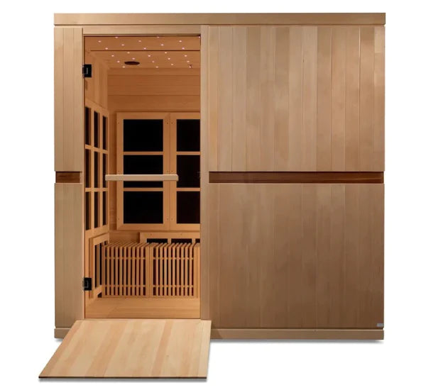 Golden Designs | Catalonia 8-person PureTech™ Near Zero EMF (Under 2MG) FAR Infrared Sauna (Canadian Hemlock)