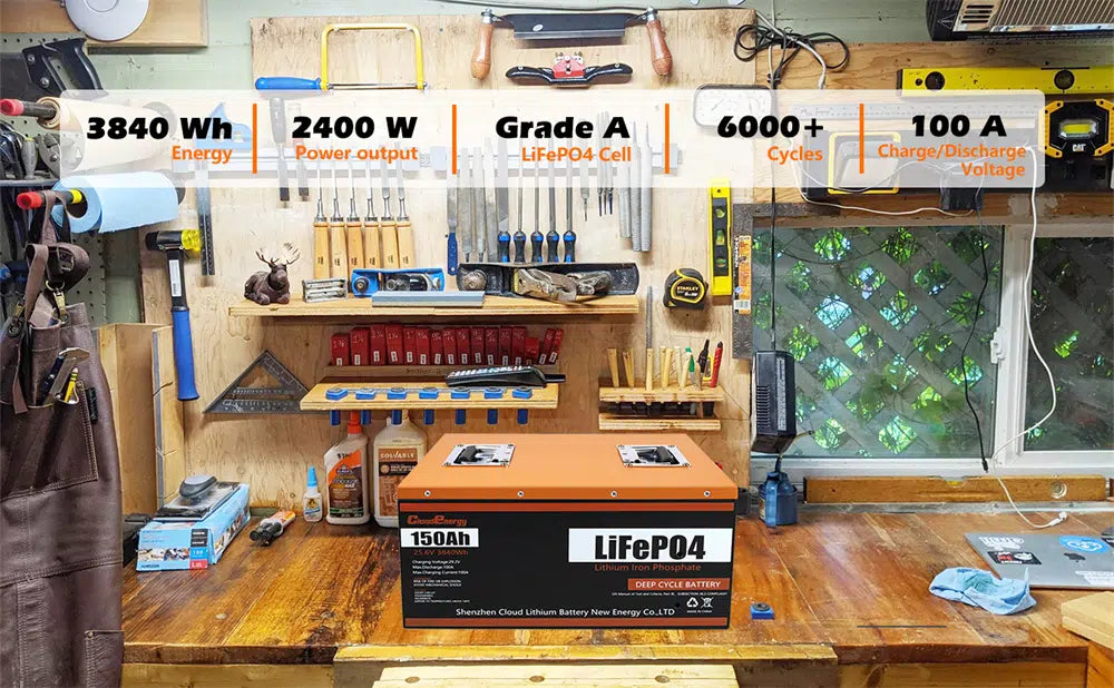 Cloudenergy 24V 150Ah LiFePO4 Deep Cycle Battery (CL24V-150Ah)
