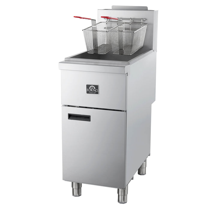 Forno Commerciale Natural Gas Deep Fryer, 4 Burners, 120,000 BTU, 50lbs Oil Capacity (FCMGF0023)