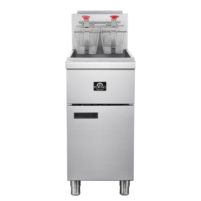 Forno Commerciale Natural Gas Deep Fryer, 4 Burners, 120,000 BTU, 50lbs Oil Capacity (FCMGF0023)