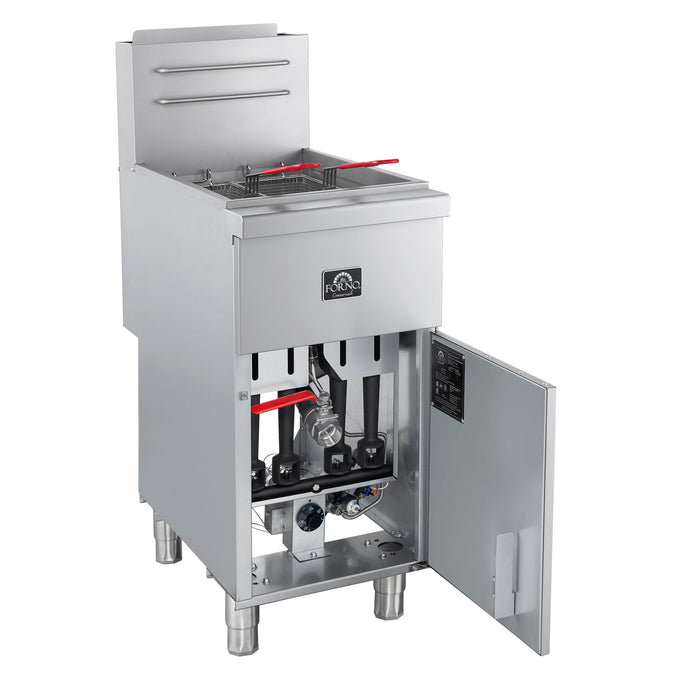 Forno Commerciale Natural Gas Deep Fryer, 4 Burners, 120,000 BTU, 50lbs Oil Capacity (FCMGF0023)