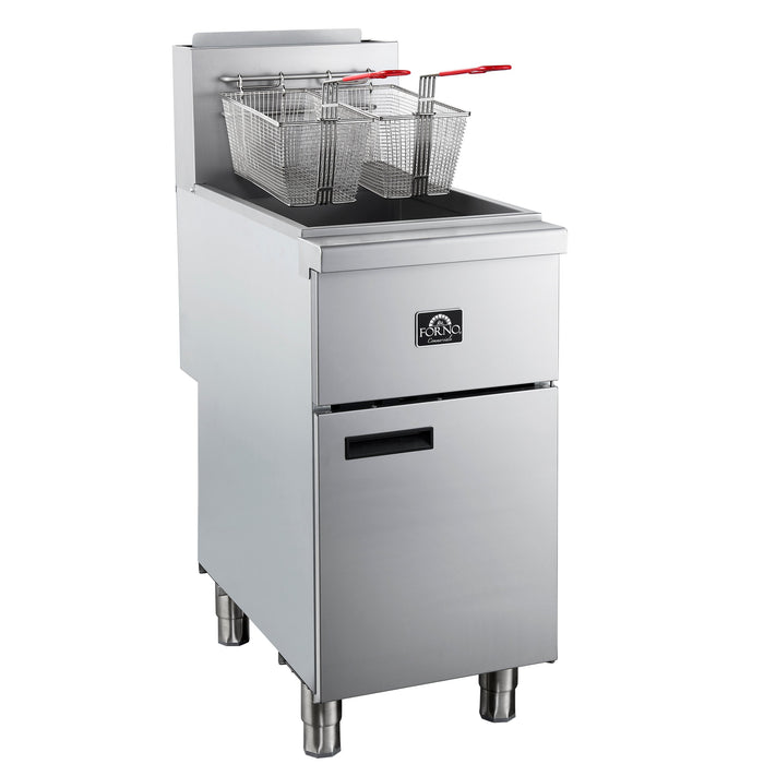 Forno Commerciale Natural Gas Deep Fryer, 4 Burners, 120,000 BTU, 50lbs Oil Capacity (FCMGF0023)