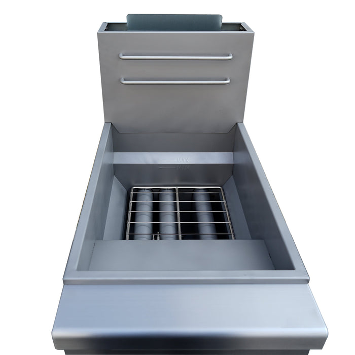 Forno Commerciale Natural Gas Deep Fryer, 3 Burners, 90,000 BTU, 40lbs Oil Capacity (FCMGF0048)