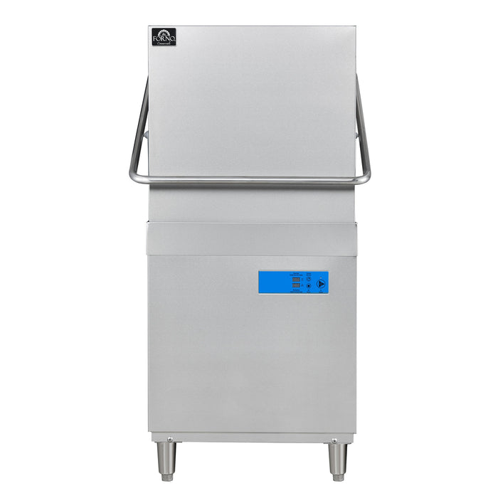 Forno Commerciale 28" Hood Dishwasher with 26L Tank Capacity, 3 Different Wash Cycles, High-Temperatures for Sanitation in Durable Stainless Steel (FCMDW0031)