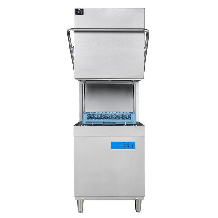 Forno Commerciale 28" Hood Dishwasher with 26L Tank Capacity, 3 Different Wash Cycles, High-Temperatures for Sanitation in Durable Stainless Steel (FCMDW0031)