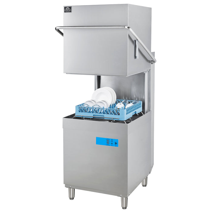 Forno Commerciale 28" Hood Dishwasher with 26L Tank Capacity, 3 Different Wash Cycles, High-Temperatures for Sanitation in Durable Stainless Steel (FCMDW0031)