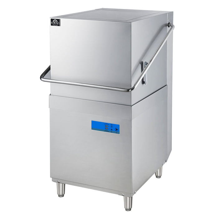 Forno Commerciale 28" Hood Dishwasher with 26L Tank Capacity, 3 Different Wash Cycles, High-Temperatures for Sanitation in Durable Stainless Steel (FCMDW0031)