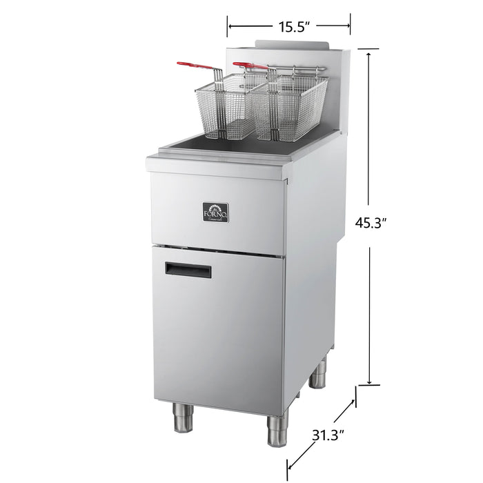 Forno Commerciale Propane Gas Deep Fryer, 4 Burners, 120,000 BTU, 50lbs Oil Capacity (FCMGF0030)