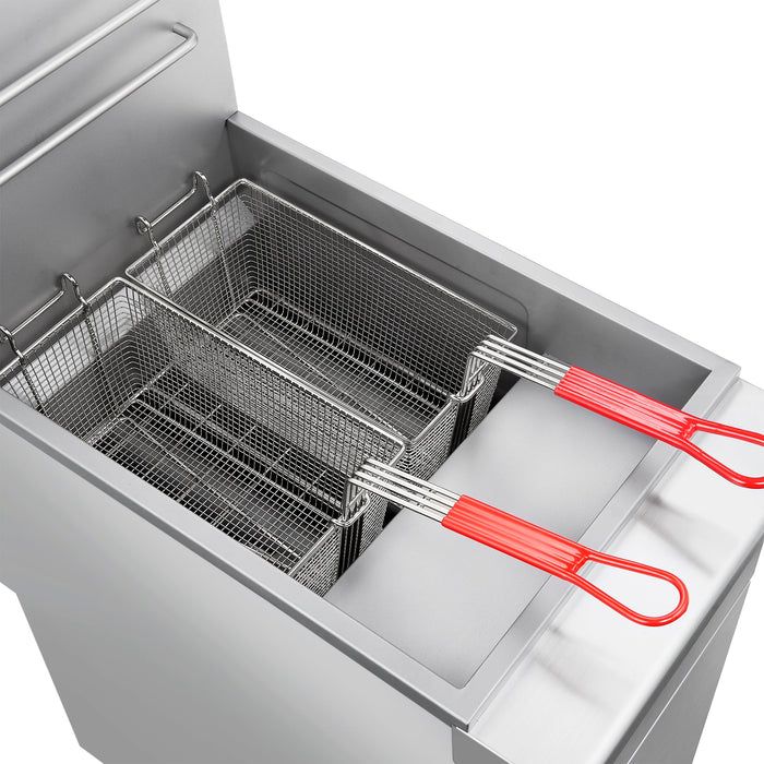 Forno Commerciale Propane Gas Deep Fryer, 4 Burners, 120,000 BTU, 50lbs Oil Capacity (FCMGF0030)