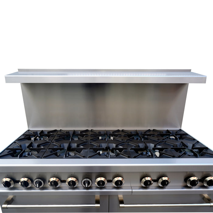Forno Commerciale 60" Stainless Steel Gas Range, 10 Burners, 300,000 BTU (FCMGR0093-60)
